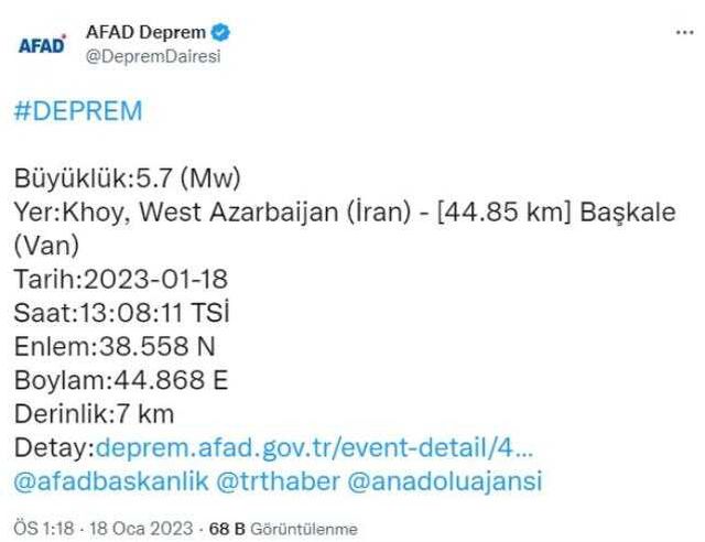 İran'daki depremde 133 kişi yaralandı
