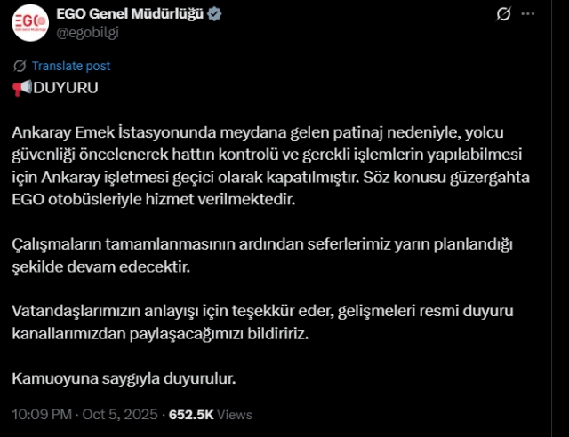 Ankaray kapalı mı, açık mı, Ankaray çalışıyor mu?