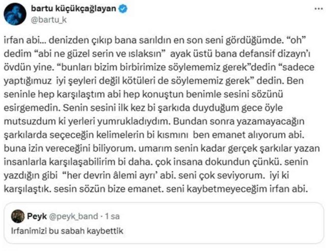 Peyk grubunun solisti İrfan Alış hayatını kaybetti