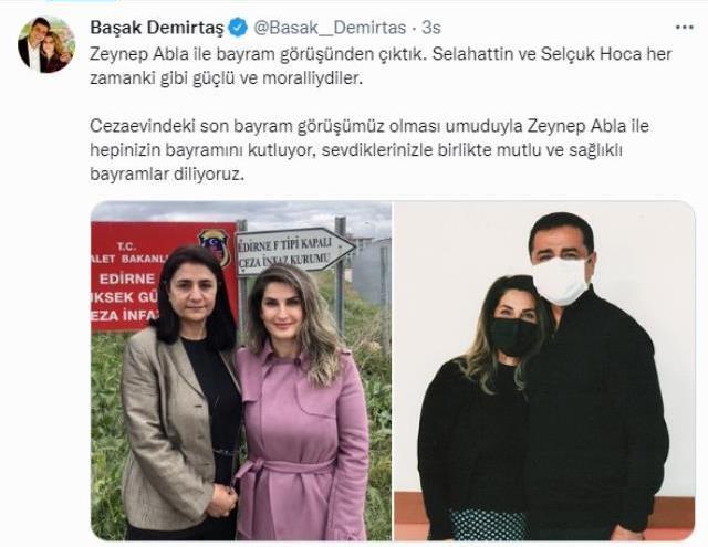 Eşi Selahattin Demirtaş'ı cezaevinde ziyaret eden Başak Demirtaş: Cezaevindeki son bayram görüşümüz olması umuduyla