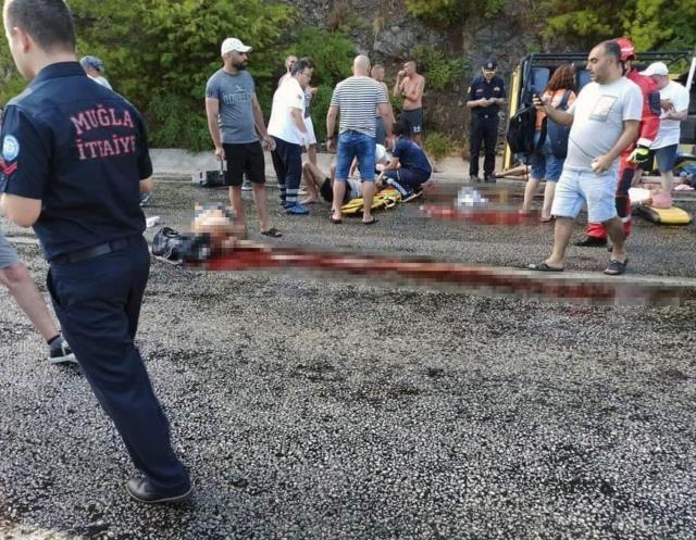 Marmaris'te safari aracının devrildiği feci kazadan ilk görüntüler