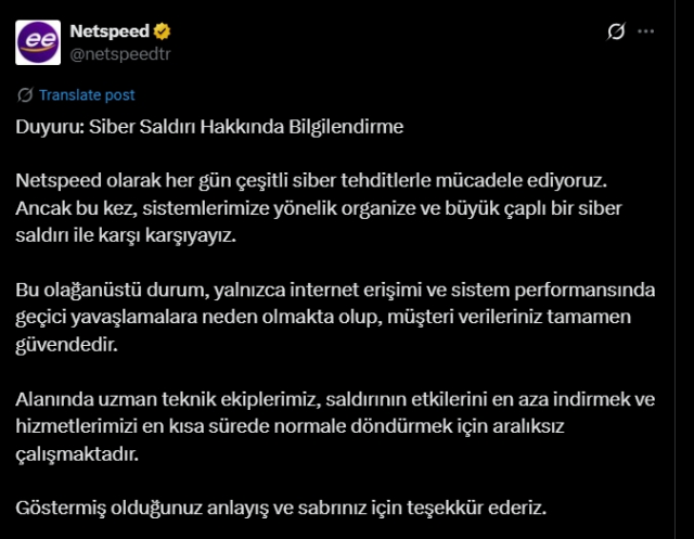 Netspeed çöktü mü, Netspeed hacklendi mi, siber saldırı mı yapıldı?