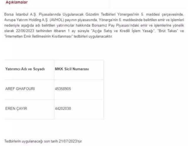 Borsaya Aref ayarı! Aldığı hisse yüzde 576 kar edince tedbir kararı geldi