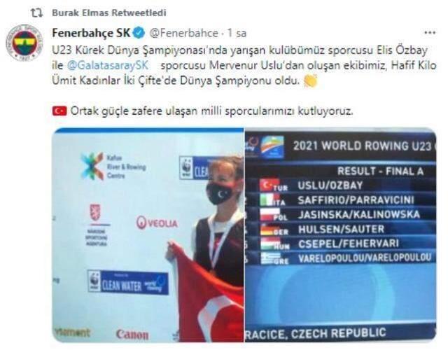 Fenerbahçe ve Galatasaray'ın ortak paylaşımı sporseverlerden alkış topladı