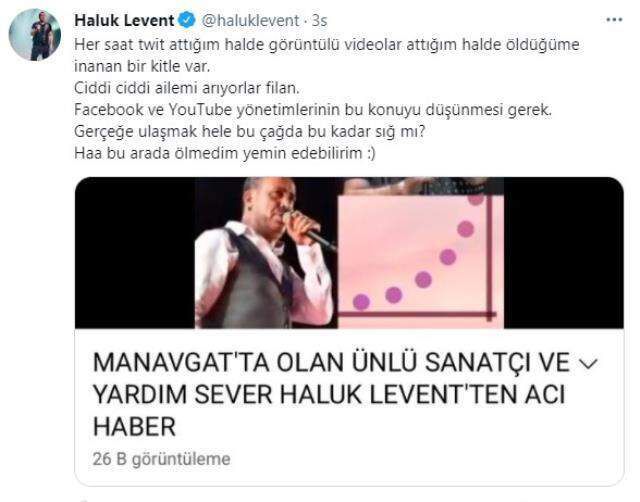 Hastalığı için yardım isteyen Haluk Levent, hakkında çıkan 'Öldü' haberlerine sitem etti