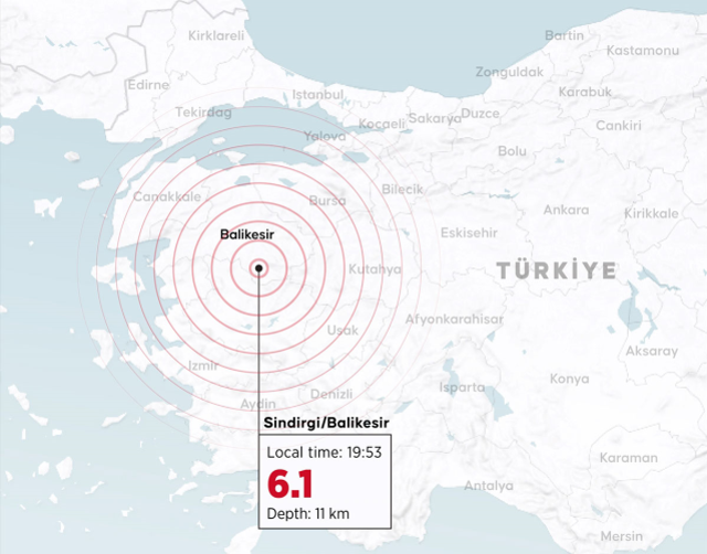 Balıkesir'de deprem anı