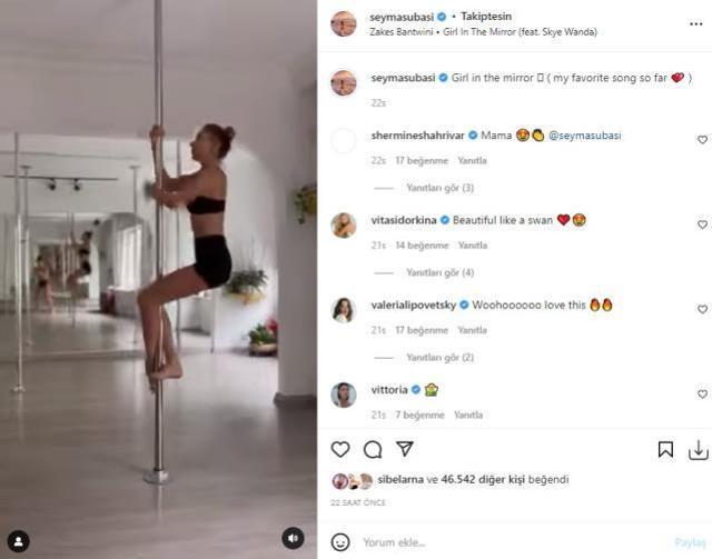 Sınırları zorlayan Şeyma Subaşı, direk dans yaparken şekilde şekle girdi