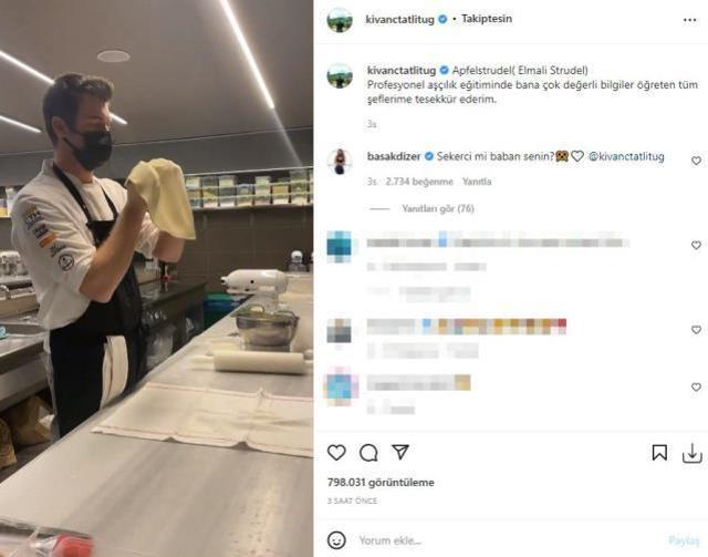 Kıvanç Tatlıtuğ mutfağa girip tatlı yaptı, ilk yorum hamile eşi Başak Dizer'den geldi