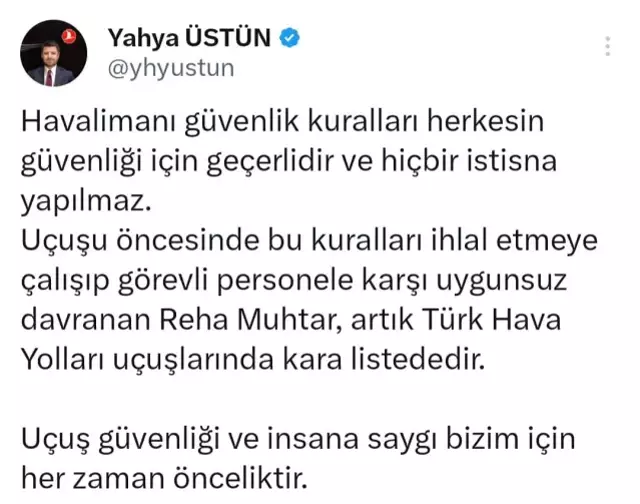 THY, havalimanını birbirine katan Reha Muhtar'ı kara listeye aldı