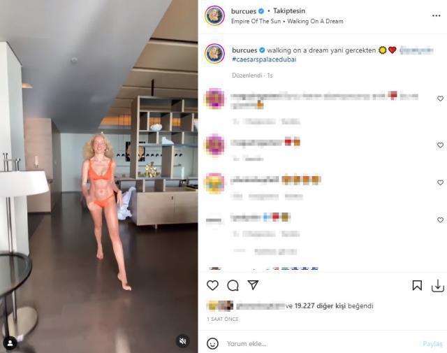 45'lik Burcu Esmersoy, renkli bikinileriyle adeta şov yaptı