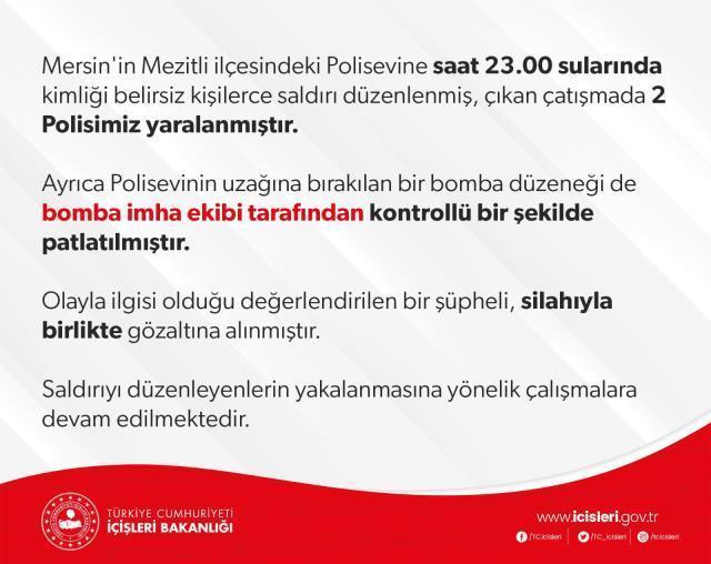 Son dakika! Mersin'de polisevine silahlı saldırı: 1'i ağır olmak üzere 2 polis memuru yaralandı
