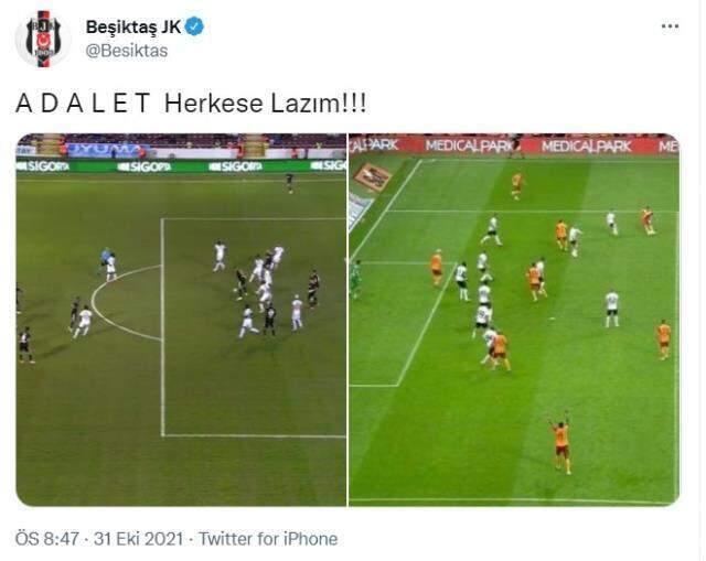 Beşiktaş'tan olay paylaşım! Galatasaray'ın golüne çok sert tepki gösterdiler
