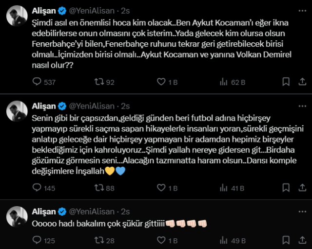Alişan, Mourinho'ya 'Alacağın tazminat haram olsun' deyip gönlündeki ismi açıkladı