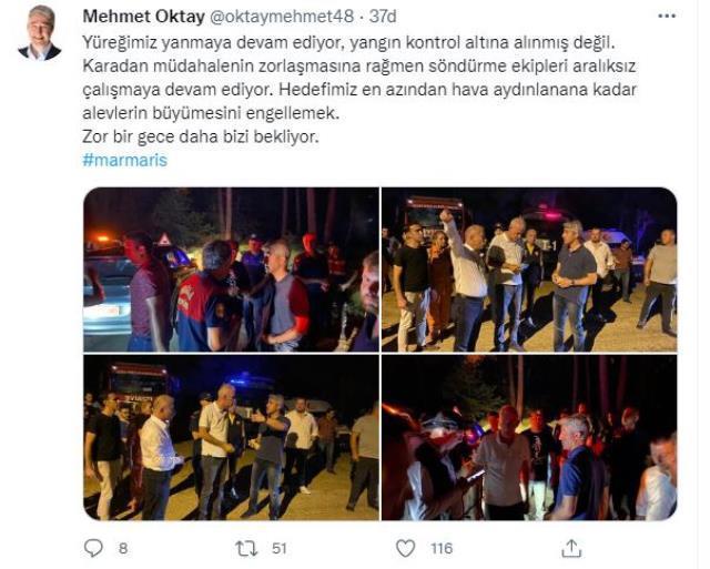 Marmaris'teki yangınla ilgili Belediye Başkanı durumun vahametini ortaya koydu: Zor bir gece bizi bekliyor