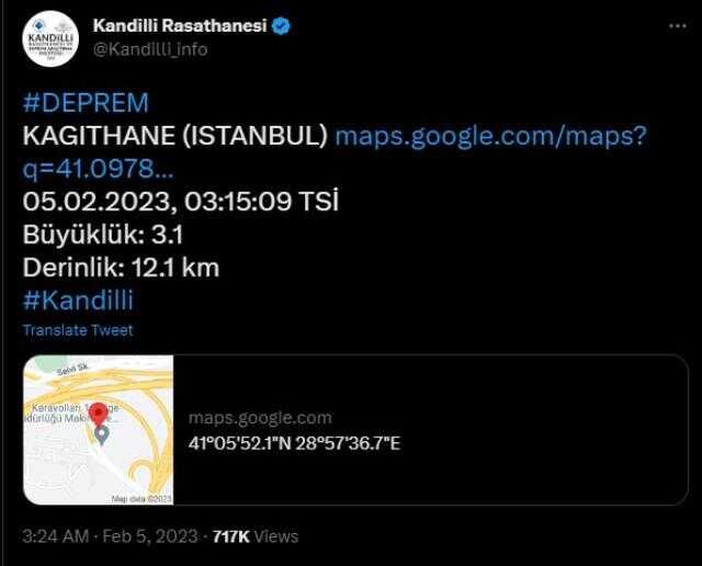 İstanbul depremi kaç şiddetinde oldu? 5 Şubat İstanbul depremi ne zaman, nerede oldu? İstanbul depremi kaç saniye sürdü?