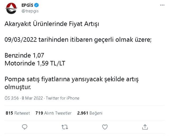 Güncel Mazot ve Benzin fiyatları 2022! 8-9 Mart Motorinin litresi ne kadar, kaç TL oldu? Mazot ve Motorin litresi ne kadar, kaç TL? LPG ne kadar?