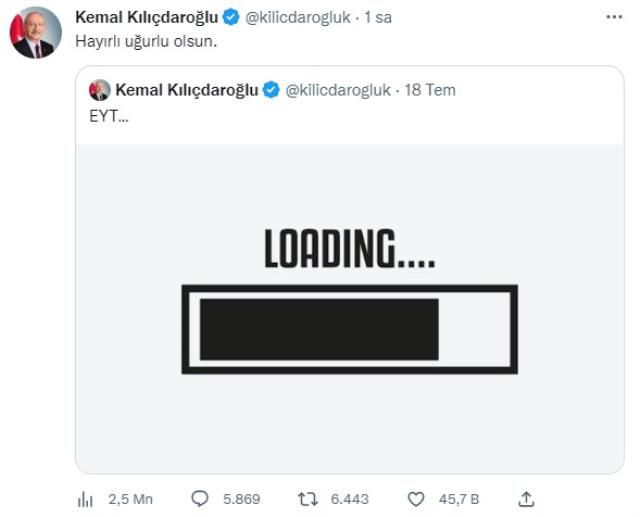 Kemal Kılıçdaroğlu'ndan 'Eyt' Açıklaması: 'Hayırlı Uğurlu Olsun'