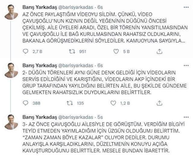 CHP'li eski vekil Yarkadaş'ın 'Bakan Çavuşoğlu'nun kızının lüks düğünü' dediği görüntüler CHP'li ismin çıktı