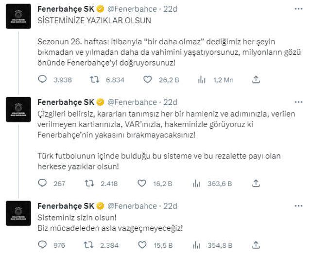 Maç oynanırken Fenerbahçe'den zehir zemberek açıklama: Yazıklar olsun