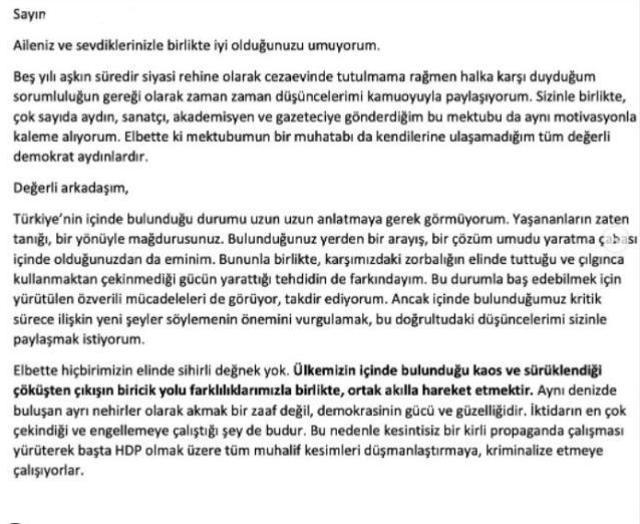 Demirtaş'tan 'aydınlar heyeti' önerisi: Bizim hayalimizdeki Türkiye bir çiçek bahçesidir, tek ırk değil tek yürektir!