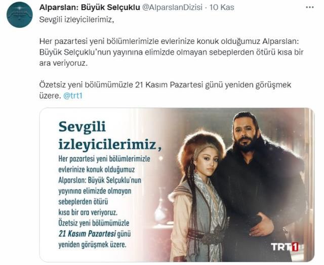 Alparslan Büyük Selçuklu yeni bölüm neden yok? Alparslan Büyük Selçuklu yeni bölüm bu akşam yok mu?