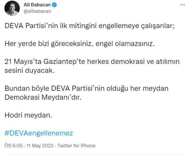Babacan, İlk Mitinglerini 21 Mayıs'ta Gaziantep'te Yapacaklarını Açıkladı: 'Demokrasi Meydanı'nda Demokrasiyi Katlettiler'