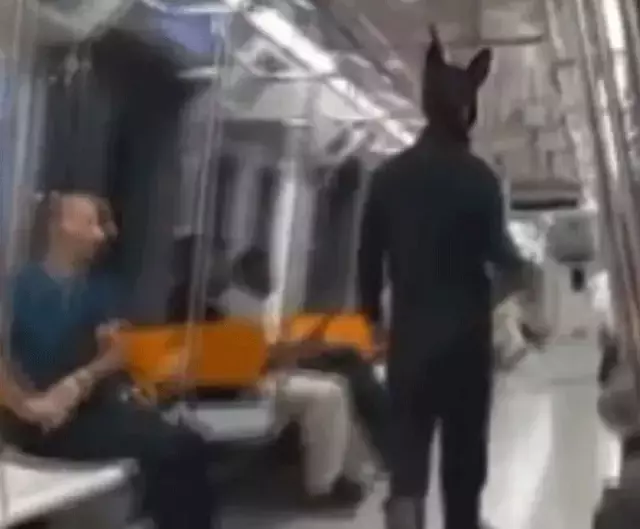 Üstünde tavşan kostümü, elinde oyuncak tüfekle metroya binen şahıs gözaltına alındı