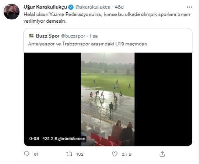 Antalyaspor-Trabzonspor maçı gölün üstünde oynandı! TFF'ye tepki bombardımanı