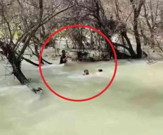 Balık avlamak için attığı ağ boynuna dolanan adamı arkadaşları kurtardı