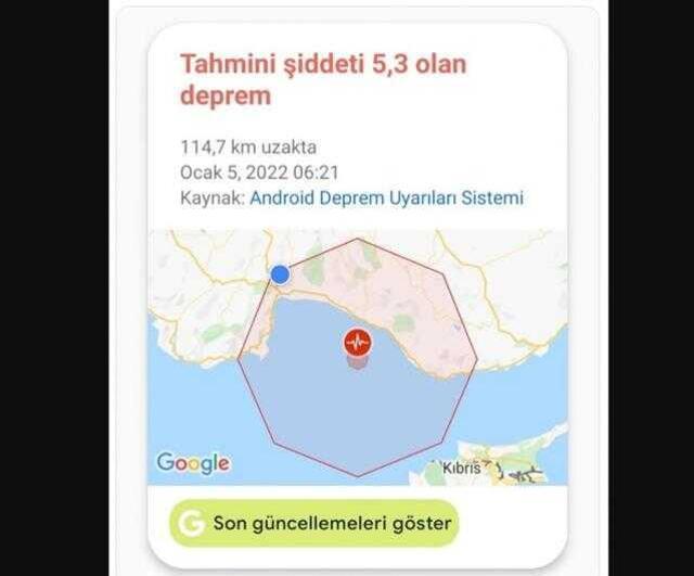 Antalya'daki deprem öncesinde Android telefonlara gönderilen bildirim gündem yarattı