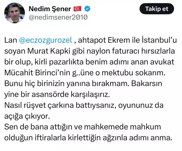 Mücahit Birinci ile Nedim Şener arasında tartışma