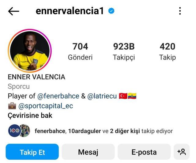 Enner Valencia'yı artık dünya tanıyor! Sadece 1 saatte ulaştığı takipçi sayısı inanılmaz