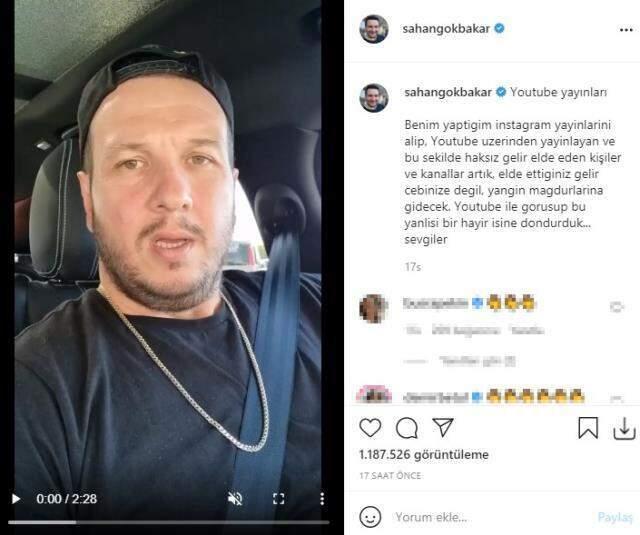 Şahan Gökbakar, videolarını YouTube'da yayınlayan için harekete geçti! Elde edilen gelirleri afetzedelere bağışlayacak