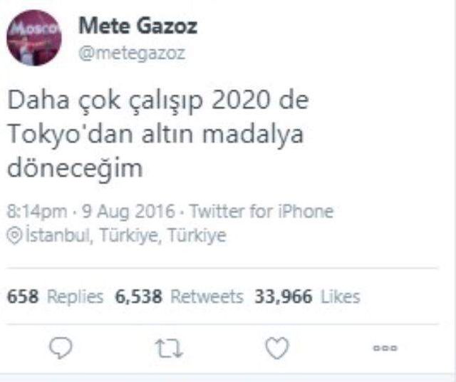 Mete efsane oldu! 2016 yılında, '2020' Tokyo'da şampiyon olacağım' paylaşımı yapan sporcumuz dediğini yaptı