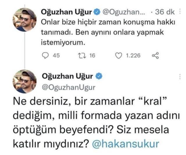 FETÖ firarisi Hakan Şükür'ü programına davet eden Oğuzhan Uğur paylaşımını sildi