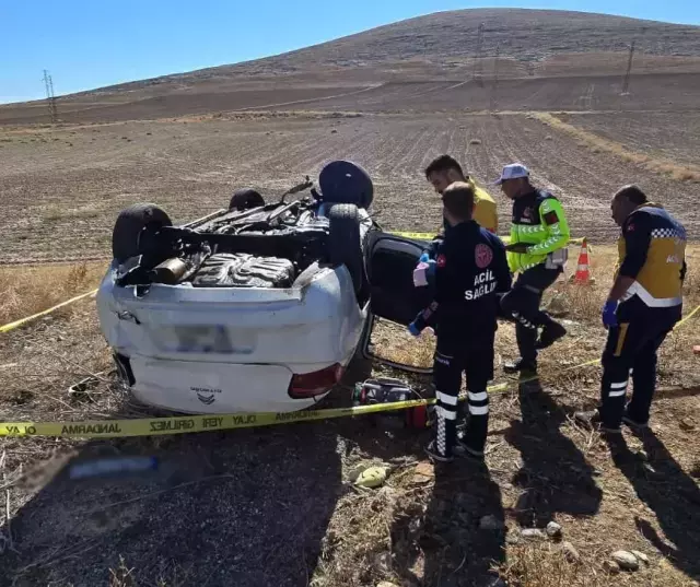 Konya Yunak şarampol kaza görüntüsü