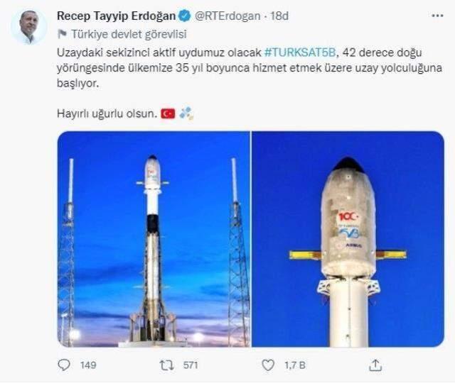 Son Dakika: Türkiye'nin veri kapasitesini 15 kat artıracak Türksat 5B uydusu uzaya fırlatıldı