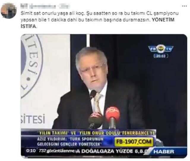 Sosyal medya yangın yeri! Ali Koç'un istifasını isteyenler Aziz Yıldırım'a seslendi
