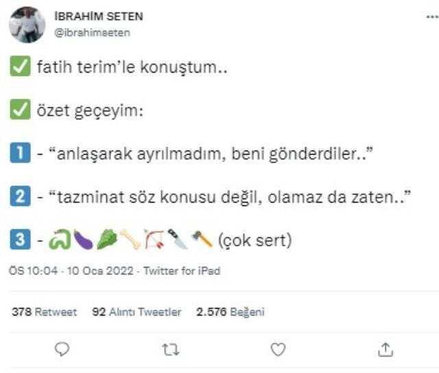 Ayrılık sonrası Fatih Terim'den ilk açıklama! Tazminat alacak mı?