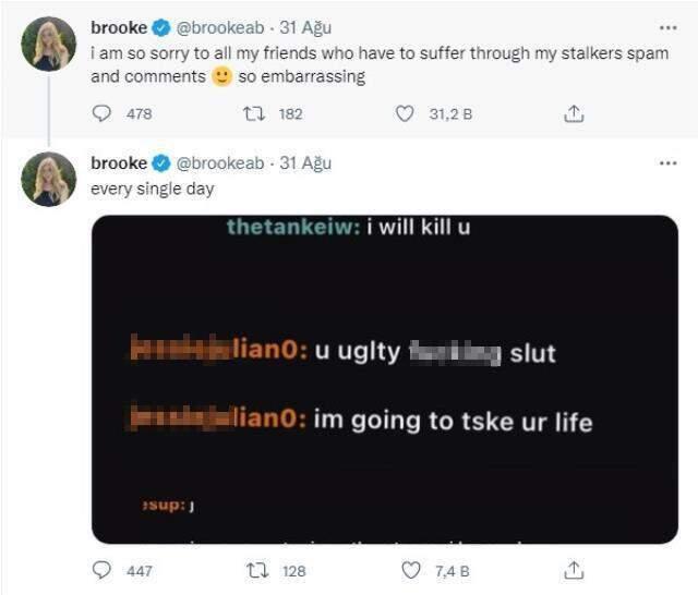 Yayıncı Brooke, kendisine ölüm tehditlerinde bulunan kişiyi ifşa etti