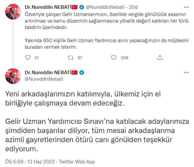 Bakan Nebati: 650 gelir uzman yardımcısı alacağız