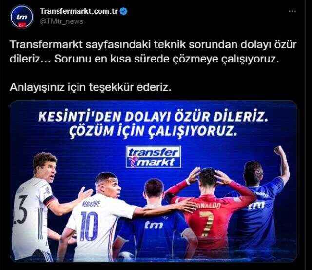 Transfermarkt çöktü mü, neden açılmıyor? Transfermarkt sorun mu var, oyuncu profili neden açılmıyor?