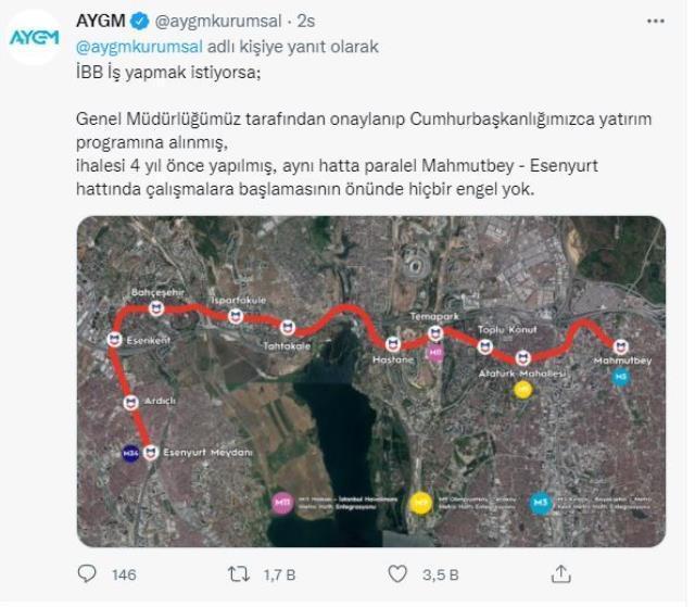 Bakanlığın metro hattını onaylamama sebebine İBB'den tepki: 311 gün sonra yanıt vermeniz takdire şayan