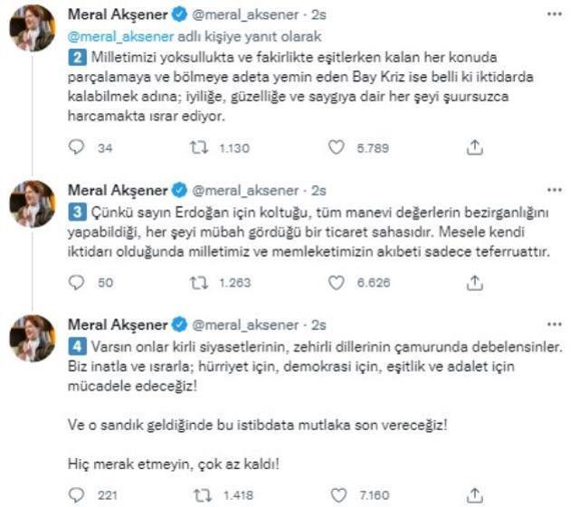 Akşener'den Erdoğan'ın gezi parkı eylemcilerine yönelik sözlerine tepki: Sandık geldiğinde bu istibdata son vereceğiz