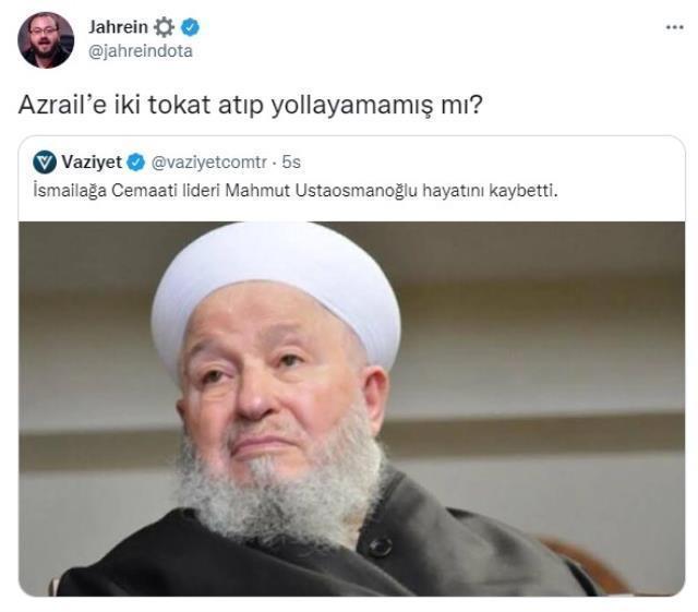 Jahrein Twitter'dan ne dedi? Jahrein Mahmut Ustaosmanoğlu hakkında ne dedi? Jahrein Mahmut Ustaosmanoğlu tweeti!
