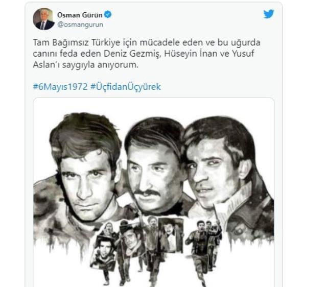 CHP Genel Başkanı Kemal Kılıçdaroğlu Deniz Gezmiş, Yusuf Aslan ve Hüseyin İnan'ı andı: Bundan 50 yıl önce idam edildiler