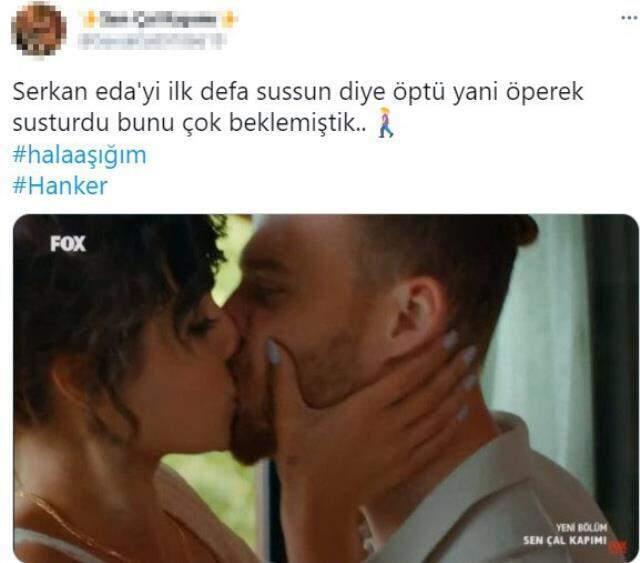 Eda ve Serkan'ın öpüşme sahnesi Sen Çal Kapımı'ya damga vurdu