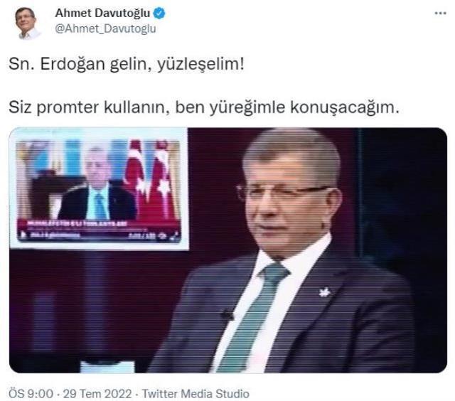 Ahmet Davutoğlu'ndan Erdoğan'a Çağrı: 'Gelin, Yüzleşelim! Siz Prompter Kullanın, Ben Yüreğimle Konuşacağım'