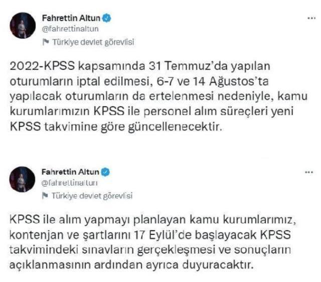 İletişim Başkanı Fahrettin Altun: KPSS geçerlilik süresi son 2 yılın sonuçlarını kapsayacak