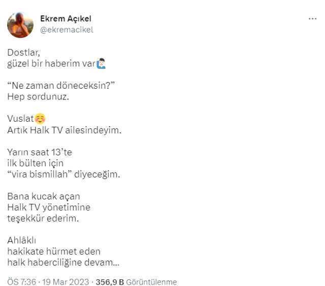 Ekrem Açıkel hangi kanalda? Ekrem Açıkel neden yok?